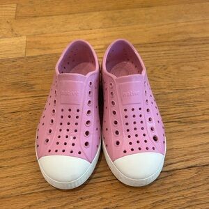 Native Pink and White Water Shoes with Perforated Design